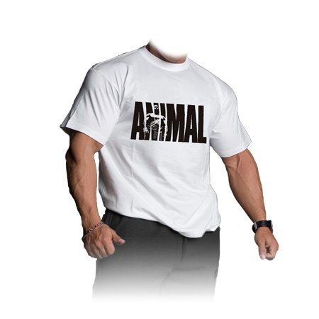 Kulturistické tričko bílé - Animal