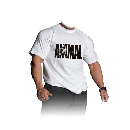 Kulturistické tričko bílé - Animal